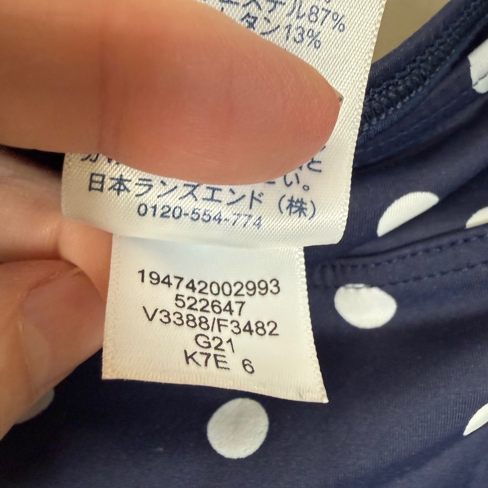 Lands' End Navy White Polka Dot Bikini Bottom Size 6 - Picture 6 of 6